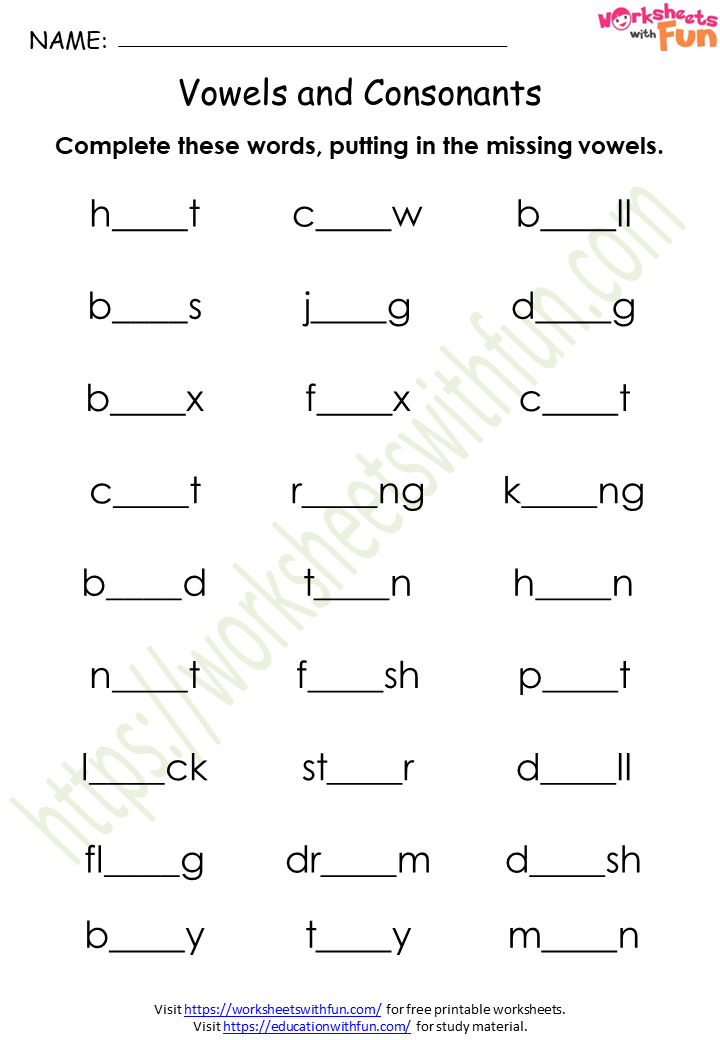 Lkg English Worksheet Vowels